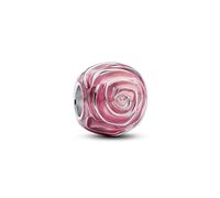 Pandora Moments Charm Rose rose en argent sterling avec émail rose transparent