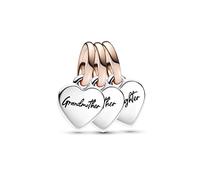 Pandora Moments Charm Triple Cœurs séparable en argent sterling et métal plaqué or rose 14 carats