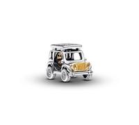 Pandora Moments Charm Voiture en argent sterling et métal plaqué or 14 carats avec zircones cubiques transparentes