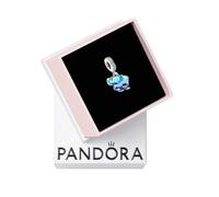 Pandora Charm pendentif Éléphant Argent sterling Zircones transparentes Verre Murano bleu-violet
