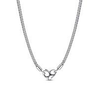 Pandora Collier Moments maille cloutée en argent sterling fermoir cœur 45 cm