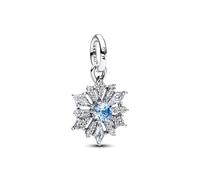 PANDORA Moments Disney 794209C01 Breloque flocon de neige Elsa en argent sterling avec cristal artificiel et zircone, compatible ME and Moments