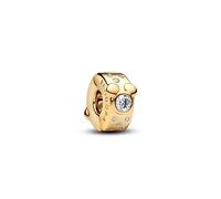 Pandora Moments Disney Mickey et Minnie Mouse 764130C01 Breloque à Clip en Alliage plaqué Or 14 carats et zircones Compatible Moments