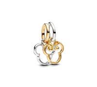 PANDORA Moments Disney Mickey Mouse et Minnie Mouse Breloque divisible en argent sterling avec alliage plaqué or, compatible Moments et ME 763650C01, klar, Argent sterling, Pas de gemme