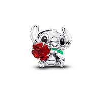 PANDORA Moments Disney Stitch Rose 794378C01 Breloque en verre de Murano Argent sterling Compatible Moments