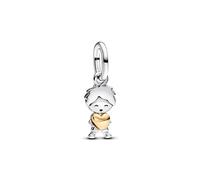 Pandora Breloque Happy Boy 763602C00 – Argent sterling, alliage plaqué or, Compatible Moments & ME