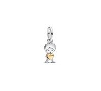 Pandora Breloque Happy Boy 763602C00 – Argent sterling, alliage plaqué or, Compatible Moments & ME