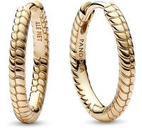 Pandora – Créoles Moments en métal plaqué or 14 carats motif maille serpent
