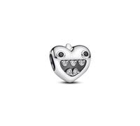 PANDORA Moments Mamas 793768C01 Breloque en forme de petit monstre en argent sterling avec zircone compatible avec les bracelets Moments, 8,9x10,2x10,9 mm, Argent sterling, Zircone cubique