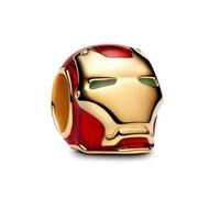 PANDORA Moments Marvel Iron Man Casque Charm avec alliage métallique plaqué or 14 carats, Compatible Moments, 764213C01