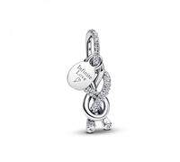 Pandora Breloque Moments Pavé 793780C01 — Nœud infini en argent sterling, zircone cubique
