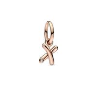 Charm Pendant Alphabet Lettre x Manuscrite Doré rose