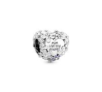 Pandora Charm Cœur en argent sterling émail rose et violet