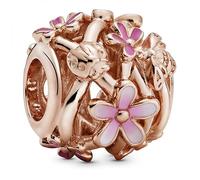 Pandora Offen gearbeitetes rosafarbenes Gänseblümchen Charm 788772C01 Pendentif