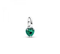 Pandora Charm ME Mini Cœur Chakra 793042C03 Argent, cristal et émail vert, Taille unique