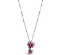 Pandora Pandora Timeless 393658C01-60 Couronne de Rayons Rouges avec Pendentif en Forme de cœur en Argent Sterling avec zircone 60 cm