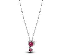 PANDORA Pandora Timeless 393658C01-60 Couronne de rayons rouges avec pendentif en forme de cœur en argent sterling avec zircone 60 cm