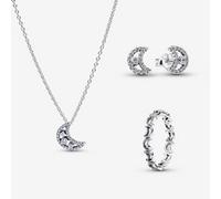 Pandora Parure Collier, Boucles d'Oreilles & Bague Lune one size