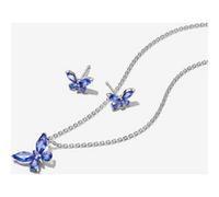 Pandora Parure Collier & Boucles d'Oreilles Papillon Bleu one size