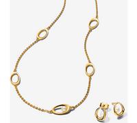 Pandora Parure Collier & Clous d’Oreilles Ovale de Forme Organique & Perle de Culture d'Eau Douce Traitée one size