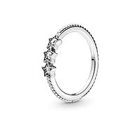 Pandora Passions Bague Étoiles célestes en argent sterling avec zircones cubiques transparentes, taille 50