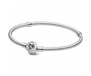 Pandora Passions Bracelet maille serpent en argent sterling avec fermoir cœur infini, 19