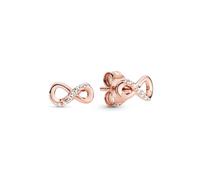 Pandora Passions Clous d’oreilles Infini en métal plaqué or rose 14 carats avec zircones cubiques transparentes