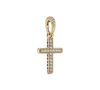 PANDORA Passions Pendentif Croix scintillante en or avec zircones cubiques transparentes