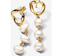 Pandora Pendants d’Oreilles Cercle de Forme Organique & Perles de Culture d'Eau Douce Traitées one size