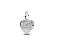 Pandora Pendentif Cœur d'Amour gravable – Argent 925, double-face, personnalisable