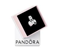 Pandora Pendentif double cœur 799187C01 argent émail rose Mère et Fille séparable