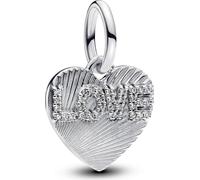Pandora Pendentif Charm Gravable Love-Coeur Zirconia Argent 793604C01