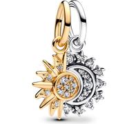 Pandora Pendentif Charm Soleil & Lune Divisible Argent Doré 763585C01