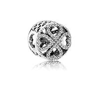 Pandora Perles Silver Charm Cœur Zircons femmes 791808CZ