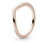 Pandora Bague chevron polie en métal plaqué or rose 14 carats Taille 52