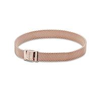 Pandora Reflexions Bracelet en mailles tissées en métal plaqué or rose 14 carats, 19