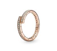 Bague Chevauchante Scintillante Pandora Signature - Métal Doré à l'or Rose fin 585/1000 Doré rose 52