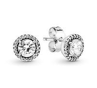 Pandora Clous d'oreilles Timeless 296272CZ Argent Rond scintillant Zircones transparentes
