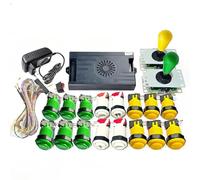 Pandora Saga Box DX 9800 Kit DIY 8 voies Joystick de style américain Bouton poussoir Arcade Console de jeu Arcade Bar Top (Jaune et Vert)