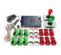 Pandora Saga Box DX 9800 Kit DIY 8 voies Joystick de style américain Bouton poussoir Arcade Console de jeu Arcade Bar Top (rouge et vert)
