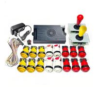 Pandora Saga Box DX Special Plus Kit DIY 9800 en 1 Joystick 8 voies Style américain Bouton poussoir Arcade Console de jeu Arcade Bar Top (Rouge et Jaune)