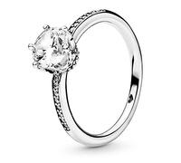 Pandora Signature Bague Couronne étincelante incolore en argent sterling avec zircones cubiques transparentes, taille 48