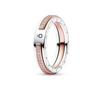 Pandora Signature Bague Logo bicolore Pavé, taille 50