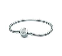 Pandora Signature Bracelet maille serpent O Couronné Scintillant en argent sterling avec zircones cubiques transparentes