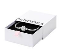 Pandora Signature Bracelet maille serpent O Couronné Scintillant en argent sterling avec zircones cubiques transparentes