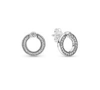 Pandora Boucles d'oreilles 299486C01 réversibles logo en argent sterling avec zircones