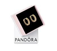 Pandora Créoles Signature Cœur Pavé – métal plaqué or 14 carats