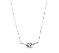 PANDORA Sparkling Heart Shiny Necklace 399273C01-45 argent sterling