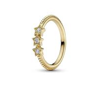 PANDORA Stars Bague plaquée Or 14 carats avec zircone cubique Transparent, Argent, Aucune Pierre précieuse