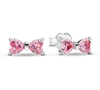 Pandora Boucles d'oreilles Timeless 293505C01 Argent sterling, nœud rose, zircone cubique